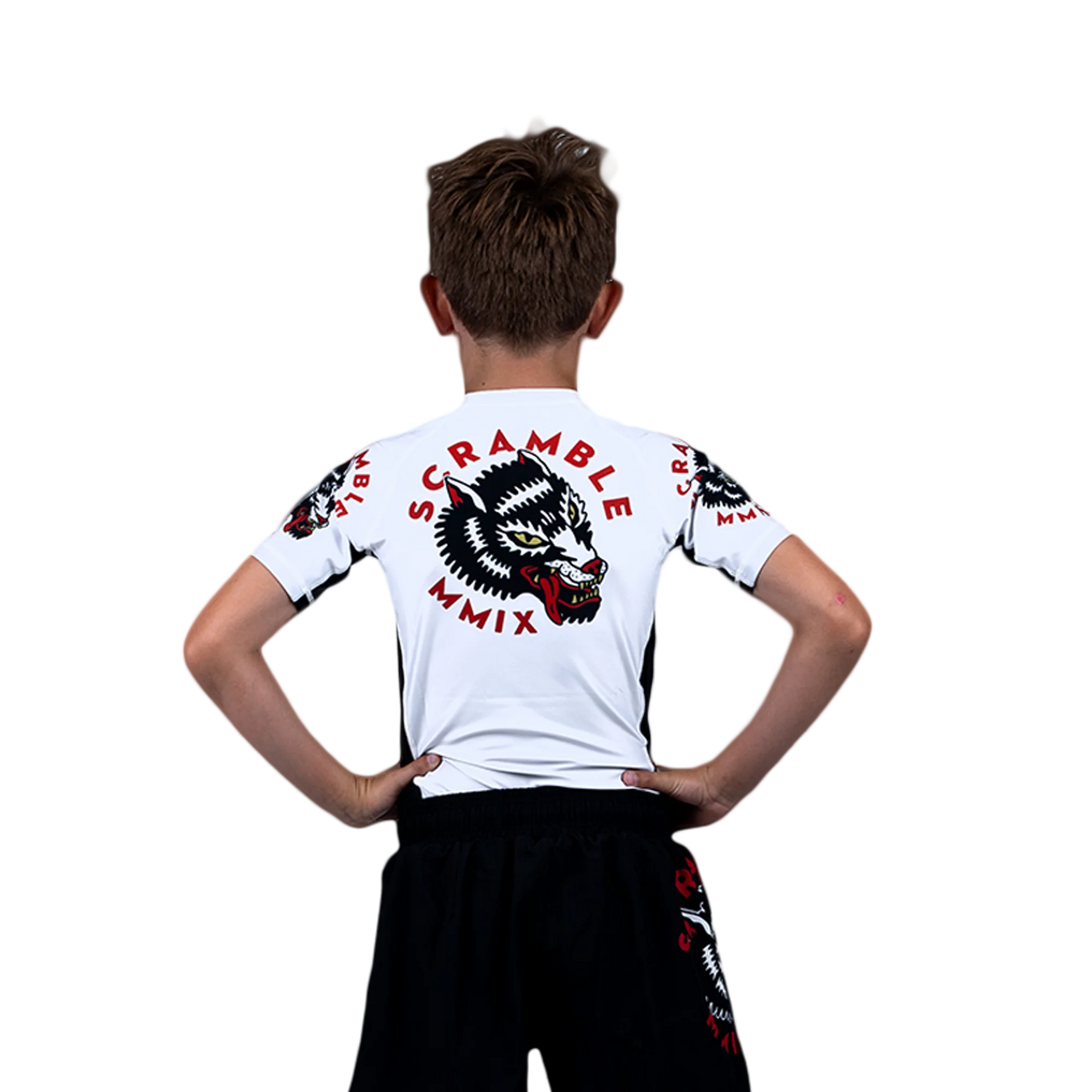 SCRAMBLE Okami "KIDS" Rashguard -White