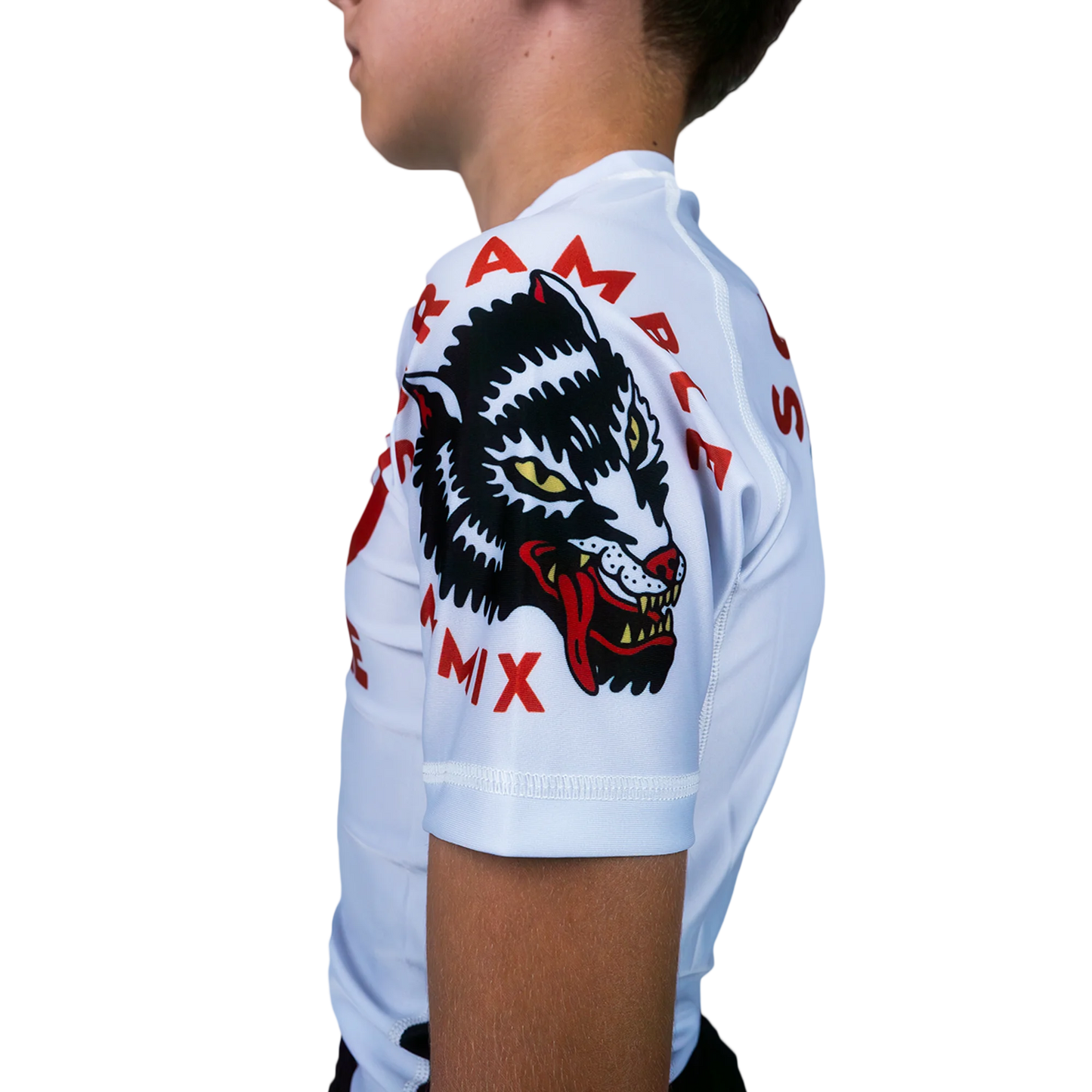 SCRAMBLE Okami "KIDS" Rashguard -White