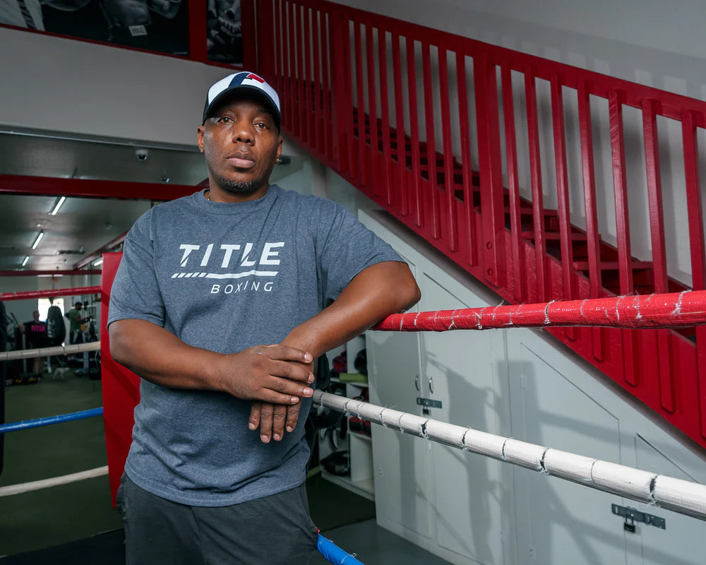 TITLE Boxing Striped Wordmark Tee (DARK GREY)