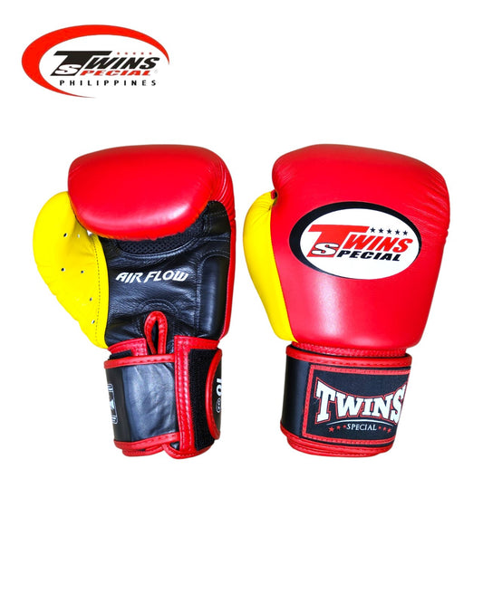 Twins Special BGVLA2 Airflow Boxing Gloves [Red/Black/Yellow]