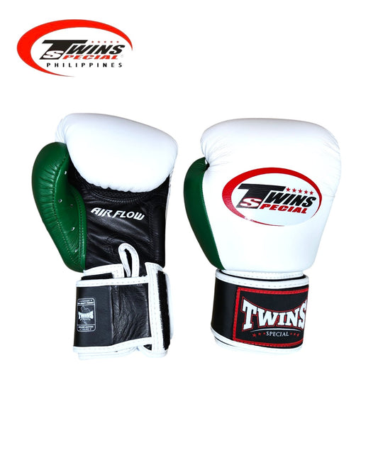 Twins Special BGVLA2 Airflow Boxing Gloves [White/Black/Green]