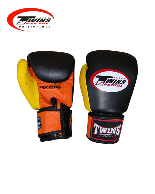 Twins Special BGVLA2 Airflow Boxing Gloves [Black/Orange/Yellow]