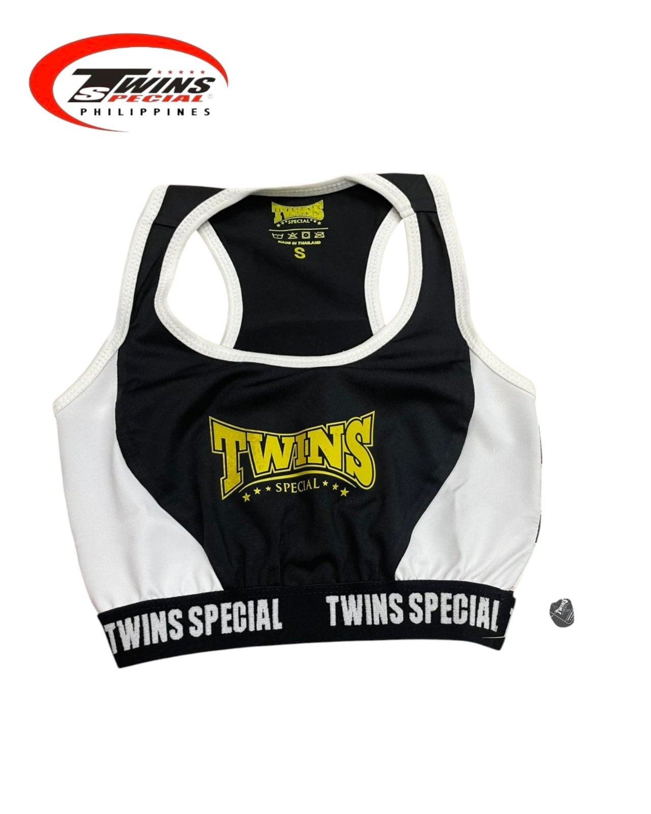 TWINS SPECIAL TSB-3 Performance Crop Top (BLACK/WHITE)