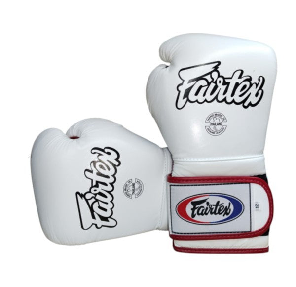 FAIRTEX BGV9 Boxing Gloves [White/Red Palm/Red Piping