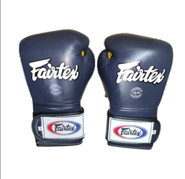 FAIRTEX BGV9 Boxing Gloves [Navy Blue/White/Yellow/Black Piping