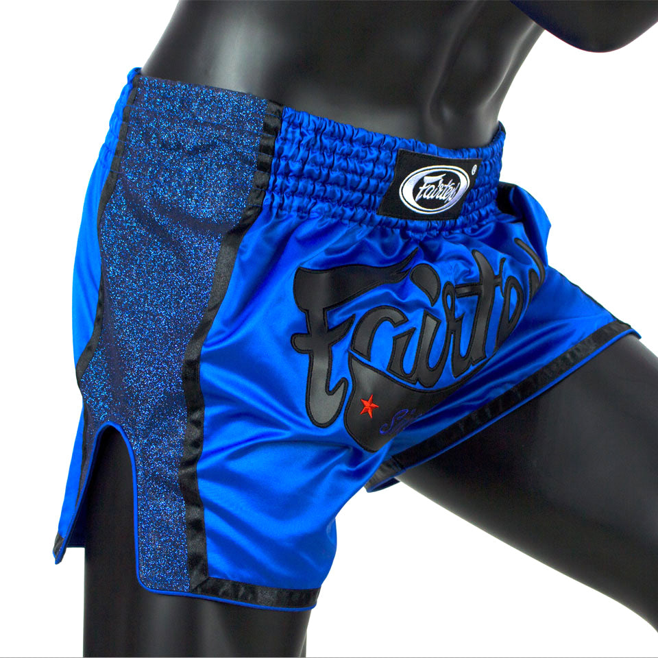 FAIRTEX BS1702 Slim Cut Muay Thai Shorts Royal Blue