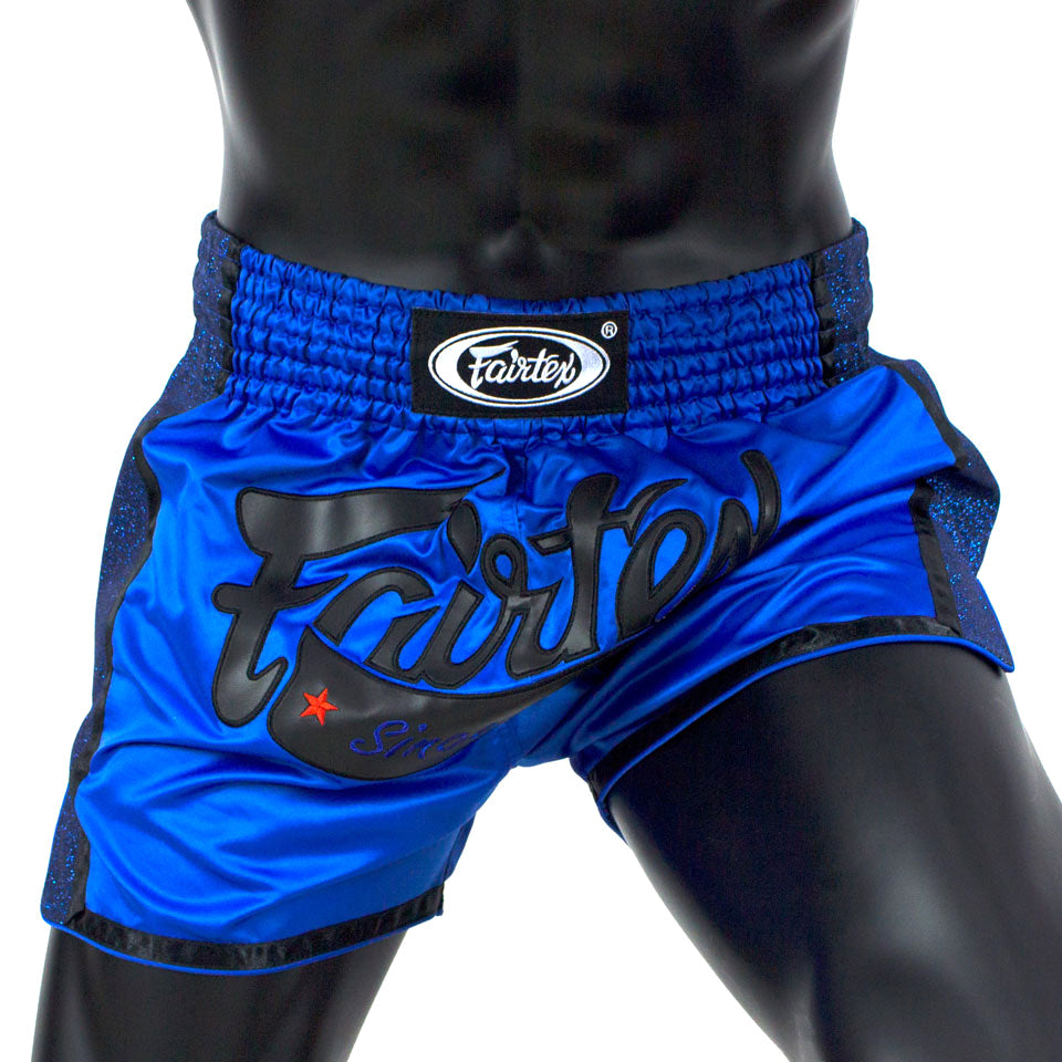 FAIRTEX BS1702 Slim Cut Muay Thai Shorts Royal Blue