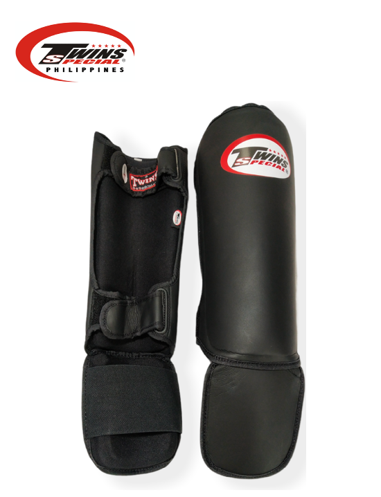 TWINS SPECIAL SGS3 High Quality Synthetic Leather Shin Guards [Black]