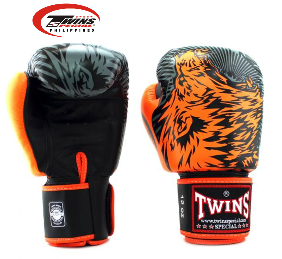 Twins Special Fancy Boxing Gloves Orange Wolf