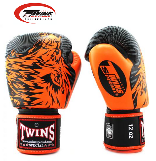 Twins Special Fancy Boxing Gloves Orange Wolf