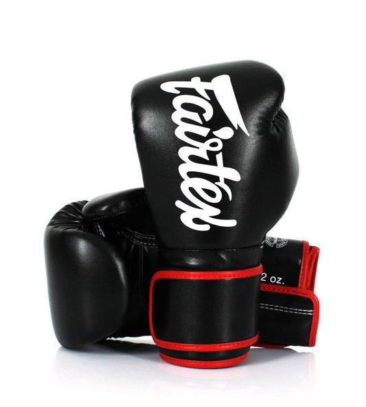 FAIRTEX BGV14 Microfiber Gloves [Black/Red Piping]