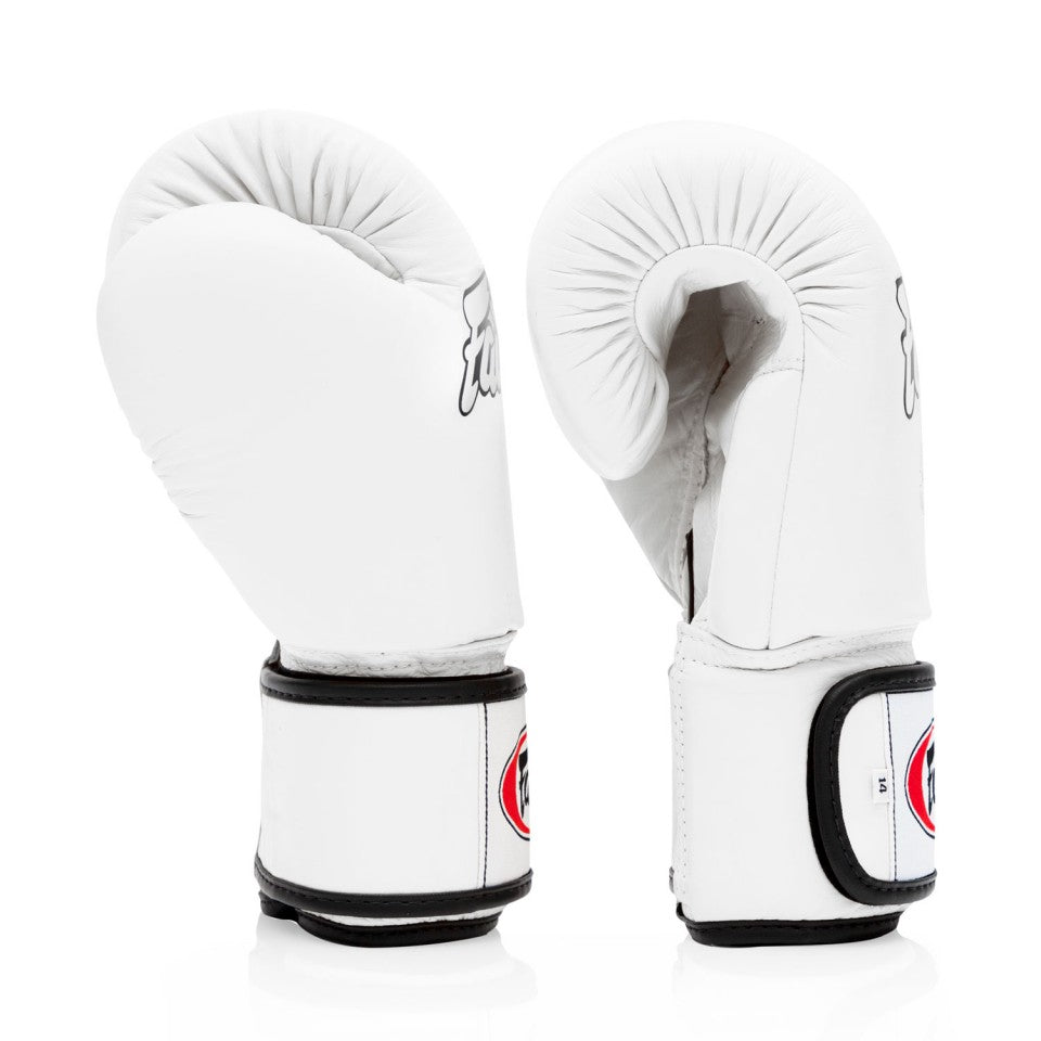 FAIRTEX BGV1 Boxing Gloves [White/Black Piping]