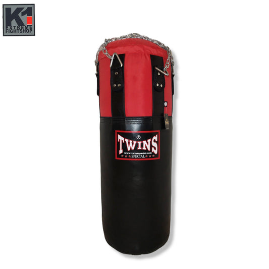 Twins Special Genuine Leather Heavy Bag (UNFILLED) [Black/Red]